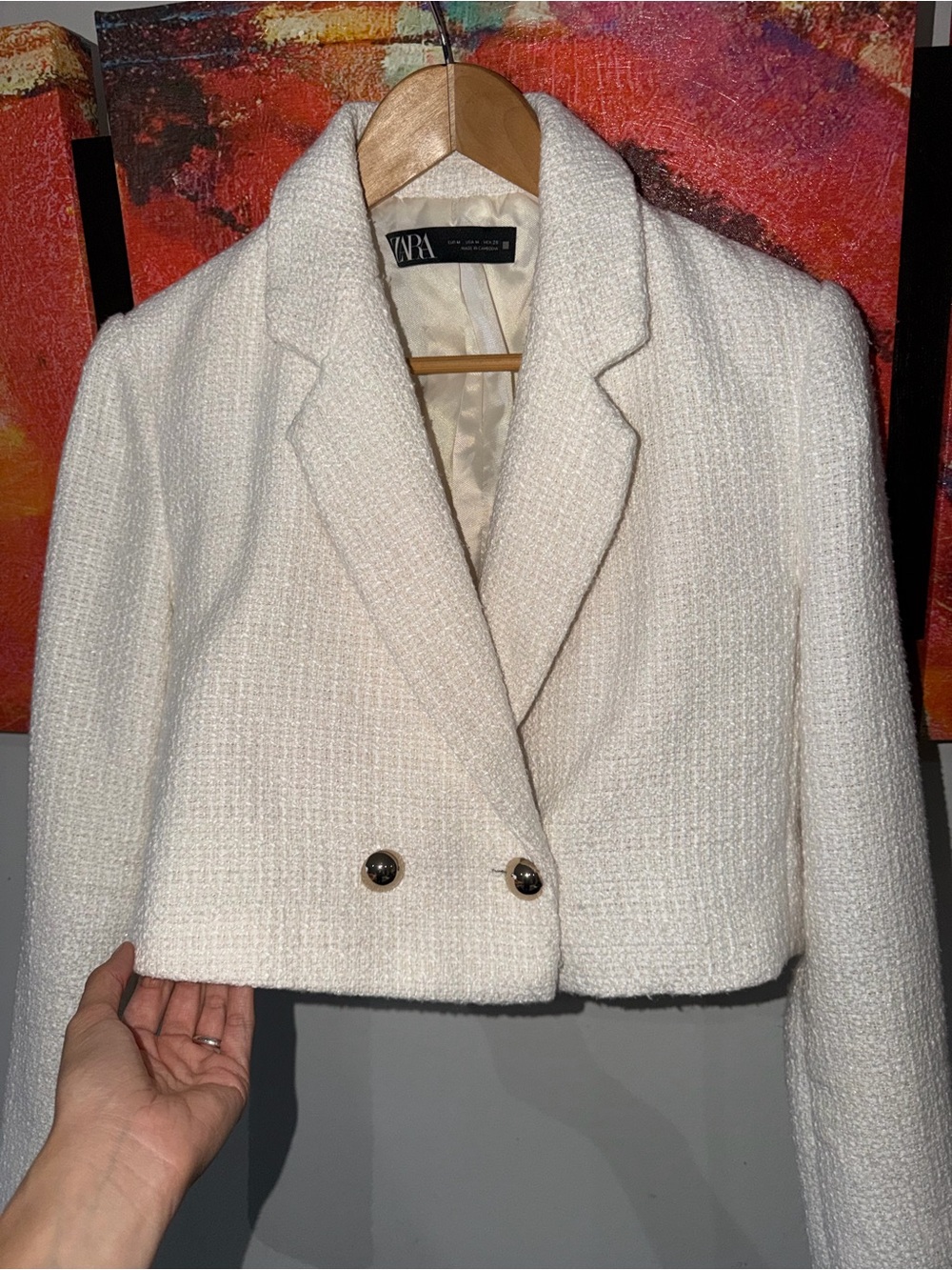 Zara Textured Short Blazer. Size: M.